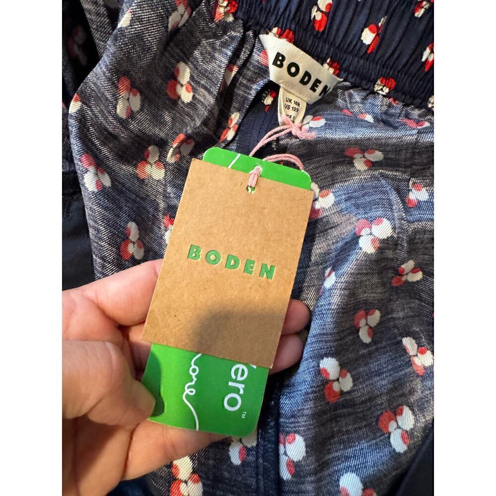 BODEN whimsy cottagecore navy red and white design pants size 12 NWT - Picture 9 of 9